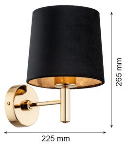 Brilagi - Nástěnné svítidlo MONTE 1xE27/15W/230V černá/zlatá