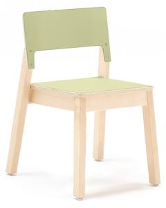 AJ Produkty Dětská židle LOVE, výška 380 mm, bříza, zelená