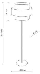 Stojací lampa Calisto, juta, válec, přírodní hnědá, výška 155 cm