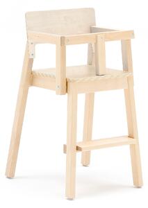 AJ Produkty Vysoká dětská židle LOVE, s područkami a zábranou, výška 500 mm, bříza, bříza