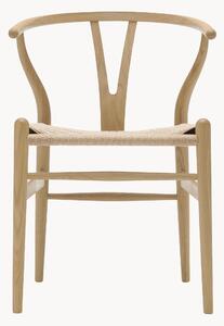 Dřevěná židle s ručně tkaným sedákem CH24 Wishbone Chair