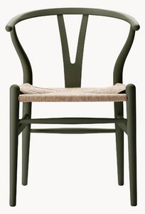 Dřevěná židle s ručně tkaným sedákem CH24 Wishbone Chair