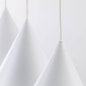 Závěsné svítidlo Cono, třísvětelné, lineární, délka 75 cm, bílé