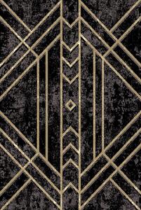 Kusový koberec vlněný Agnella Basic Gate Černý Rozměr: 80x150 cm