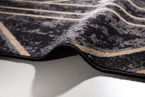 Kusový koberec vlněný Agnella Basic Gate Černý Rozměr: 80x150 cm