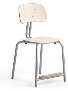 AJ Produkty Školní židle YNGVE, 4 nohy, výška 500 mm, stříbrná, bříza
