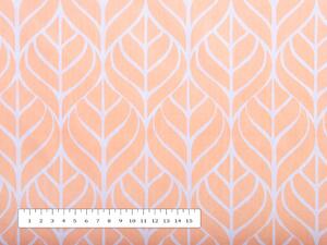 Biante Bavlněný povlak na polštář Sandra SA-213 Listy na meruňkově oranžovém 50 x 50 cm