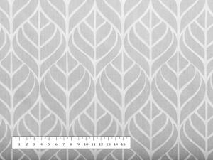 Biante Bavlněný povlak na polštář s lemem Sandra SA-212 Listy na šedém 35 x 45 cm