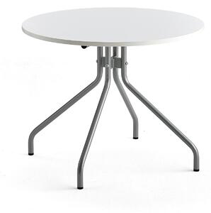 AJ Produkty Stůl AROUND, Ø900 mm, stříbrná, bílá