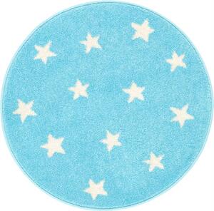 Kulatý koberec Agnella Funky Top Starf Hvězdy modrý Rozměr: průměr 80 cm