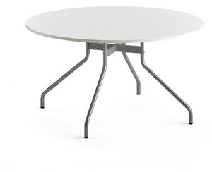 AJ Produkty Stůl AROUND, Ø1300 mm, stříbrná, bílá