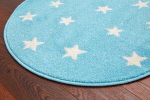 Kulatý koberec Agnella Funky Top Starf Hvězdy modrý Rozměr: průměr 80 cm