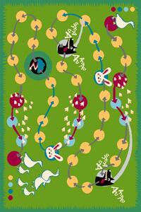 Dětský kusový koberec Agnella Funky Top Myk Zelený Rozměr: 133x180 cm