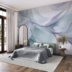 Fototapety Abstraktní, strukturované, plynulé tvary v odstínech modré a šedé s jemnými liniemi, Fototapety abstraktní, w09818v1 : uwalls.cz