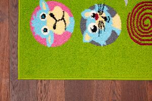Dětský kusový koberec Agnella Funky TOP SUS zelený Rozměr: 100x170 cm