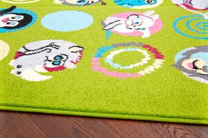 Dětský kusový koberec Agnella Funky TOP SUS zelený Rozměr: 100x170 cm
