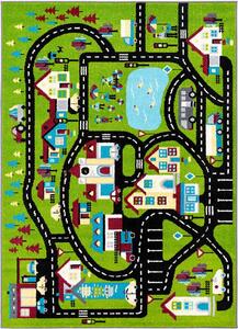 Dětský koberec Agnella Funky Top Super Město C zelené Rozměr: 240x330 cm