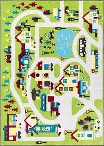 Dětský koberec Agnella Funky Top Super Miasto S Limonka zelený Rozměr: 160x220 cm