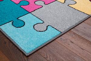 Dětský kusový koberec Agnella Funky Top Super Puzzle Medový Rozměr: 100x170 cm
