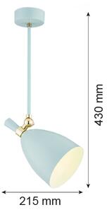 Argon 4685 - Lustr na tyči CHARLOTTE 1xE27/15W/230V modrá/zlatá