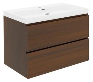 Koupelnová skříňka s umyvadlem SAT B-Way 79x30x45 cm ořech mat BWAY280NUTU4