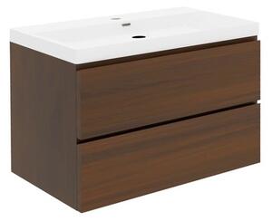 Koupelnová skříňka s umyvadlem SAT B-Way 99x50x45 cm ořech mat BWAY2100NUTU4