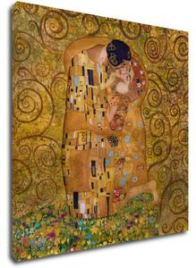 Impresi Obraz Reprodukce Gustav Klimt polibek - 50 x 50 cm
