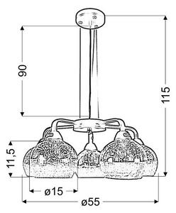 Lustr na lanku CROMINA 5xE27/60W/230V