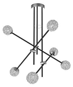 Lustr na tyči PAKSOS 6xG9/5W/230V černá
