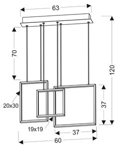 LED Lustr na lanku KEOS LED/36W/230V