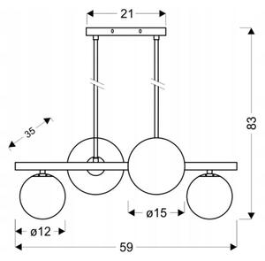 Lustr na tyči KAMA 4xG9/28W/230V