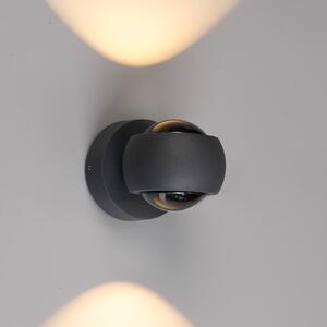 LCD Venkovní nástěnné svítidlo LED, grafit, nahoru & dolů, stmívatelné, hliník, stmívatelný, Černá, Hliník, Moderní