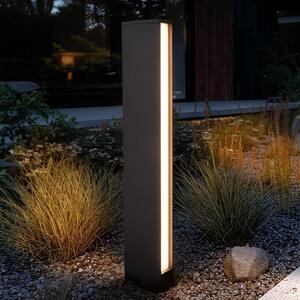 Lucande LED světlo na cestu Lirka, 2 světla, šedá, kov, 60 cm, Černá, Hliník, Moderní