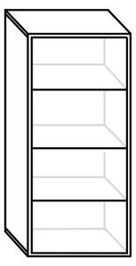 Závěsná vitrína BRINICA, 45x117x32, černá/černý lesk