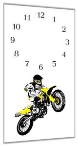Nástěnné hodiny 30x60cm motocross jezdec - plexi
