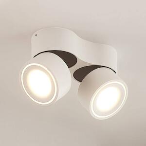 Arcchio LED stropní bodové světlo Rotari, bílé, 2-fázové, 2270 lm, stmívatelný, Bílá / opál, Chodba, Hliník, Moderní