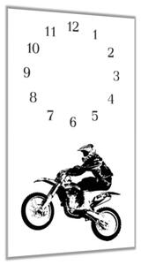 Nástěnné hodiny 30x60cm silueta jezdec motocross - plexi