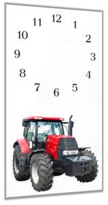 Nástěnné hodiny 30x60cm traktor Case bílé pozadí - plexi