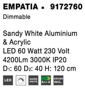 Nova Luce Závěsné LED svítidlo EMPATIA 60W 3000K, stmívatelné Barva: Bílá
