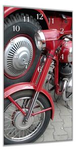 Nástěnné hodiny 30x60cm starý motocykl Jawa - plexi