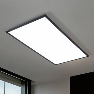 Lindby LED panel Nelios, 120 x 60 cm, černý, kovový, stmívatelný, Černá, Kuchyň, Hliník, Moderní