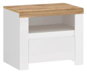 Konsimo Sp. z o.o. Sp. k. Noční stolek DAMINO 50,5x50 cm bílá/hnědá KO0101
