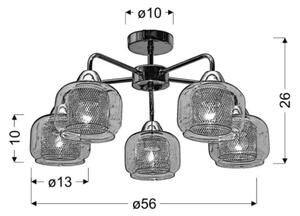 Přisazený lustr RAY 5xE14/40W/230V