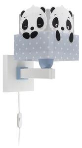 Dalber 63169T - Dětské nástěnné svítidlo PANDA 1xE27/60W/230V modrá
