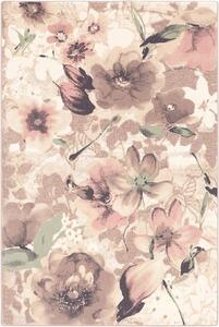 Moderní vlněný koberec Agnella Isfahan Marica Květy Pískový Rozměr: 200x300 cm
