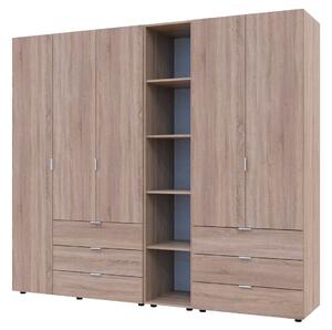 Skříň pětidveřová s regálem Gelar 232 cm Dub sonoma