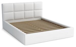 Manželská postel 140x200 s kontejnerem - Aljaška Bílá ekokůže