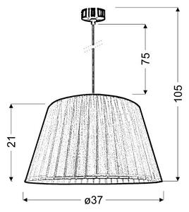 Lustr na lanku TIZIANO 1xE27/60W/230V šedá