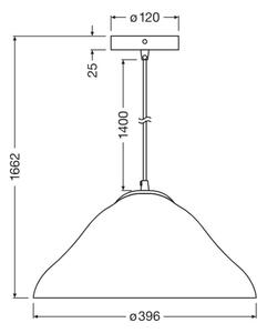 Osram - Lustr na lanku LOTUS LEAF 1xE27/9W/230V pr. 39,6 cm
