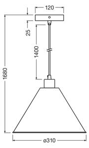 Osram - Lustr na lanku PULP 1xE27/9W/230V pr. 31 cm